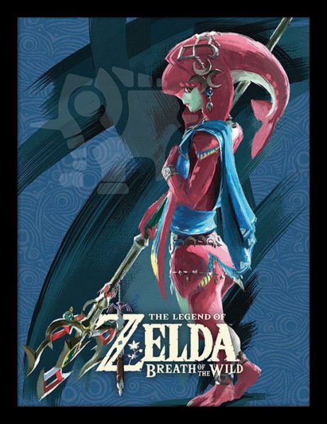 Legend of Zelda Breath of the Wild Poster im Rahmen Divine Beast Vah Ruta 45 x 33 cm