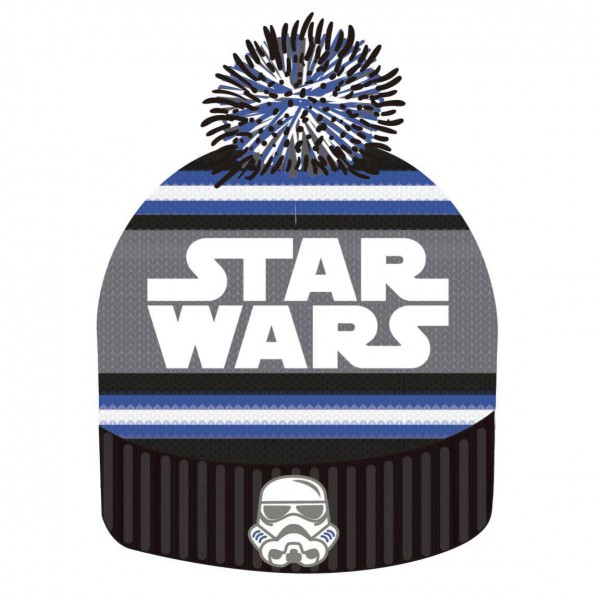 Star Wars Beanie Knitted Logo & Stormtrooper