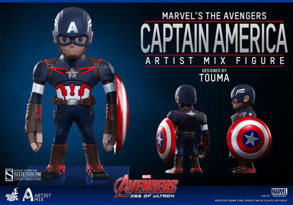 Avengers Age of Ultron Artist Mix Wackelkopf-Figur Captain America 14 cm