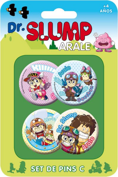 Dr. Slump Ansteck-Buttons 4er-Pack Set C