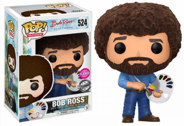 The Joy of Painting POP! Television Vinyl Figur Bob Ross (Flocked) 9 cm