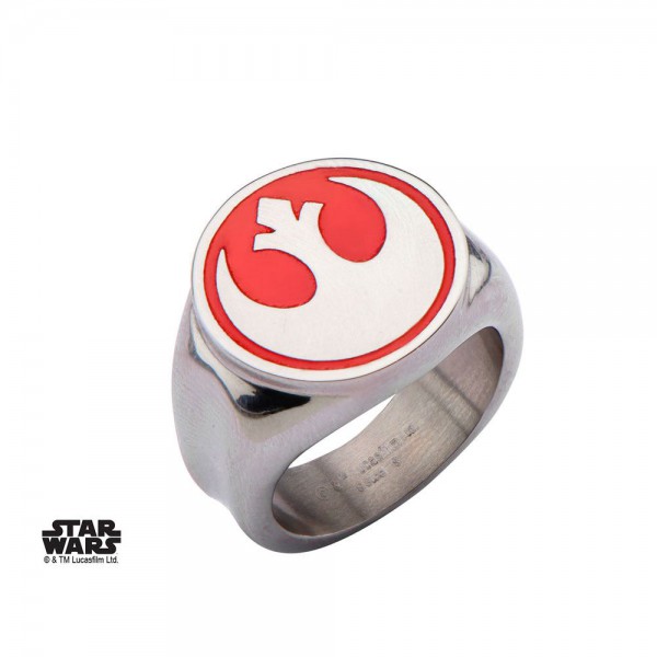 Star Wars Edelstahl-Ring Red Rebel Alliance Symbol